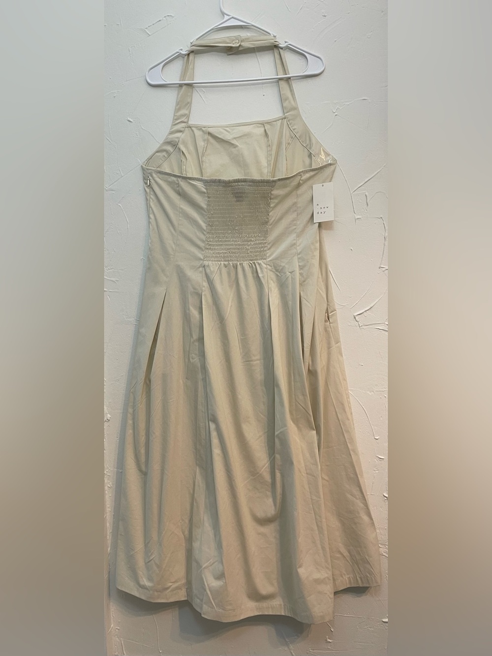 a new day Cream Halter Midi Dress with Pleated Skirt - Picture 4 of 12